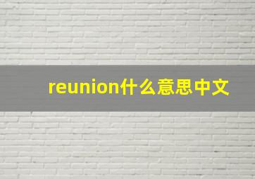 reunion什么意思中文