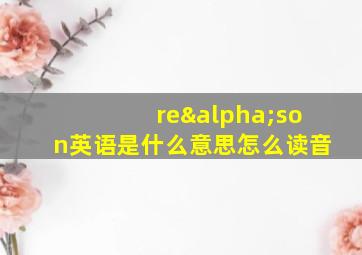 reαson英语是什么意思怎么读音