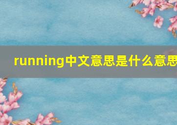 running中文意思是什么意思