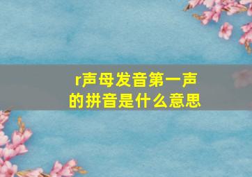 r声母发音第一声的拼音是什么意思