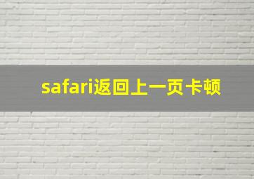 safari返回上一页卡顿