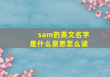 sam的英文名字是什么意思怎么读