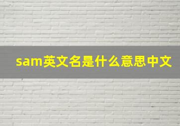 sam英文名是什么意思中文