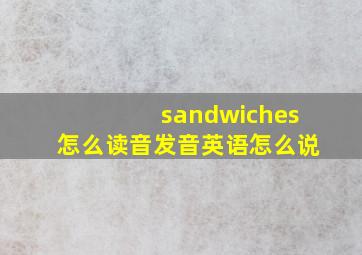 sandwiches怎么读音发音英语怎么说