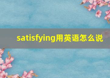 satisfying用英语怎么说