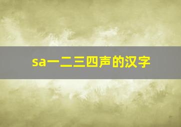 sa一二三四声的汉字