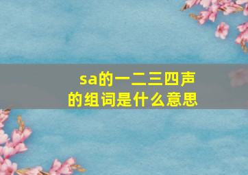 sa的一二三四声的组词是什么意思