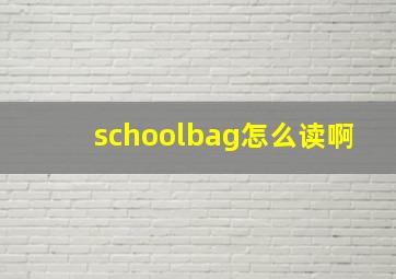 schoolbag怎么读啊