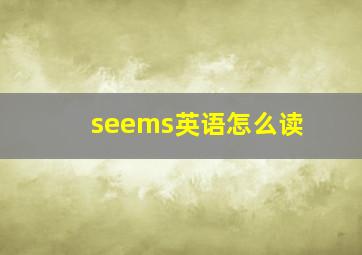 seems英语怎么读