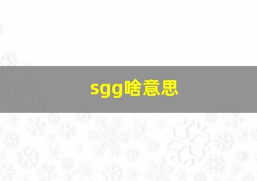 sgg啥意思