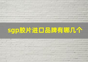 sgp胶片进口品牌有哪几个