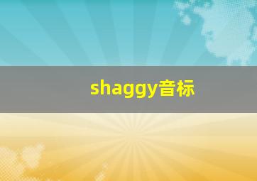 shaggy音标