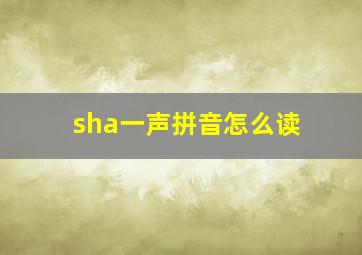 sha一声拼音怎么读