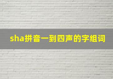 sha拼音一到四声的字组词