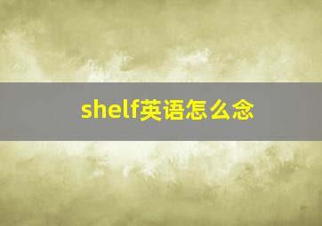 shelf英语怎么念