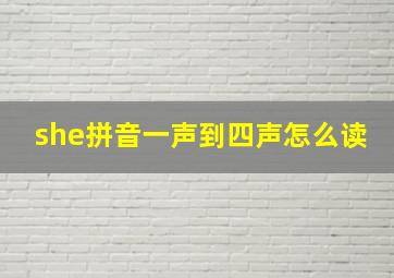 she拼音一声到四声怎么读