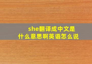 she翻译成中文是什么意思啊英语怎么说