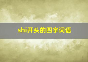 shi开头的四字词语