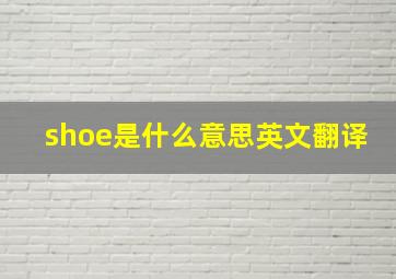 shoe是什么意思英文翻译