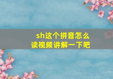 sh这个拼音怎么读视频讲解一下吧