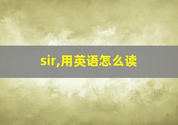 sir,用英语怎么读