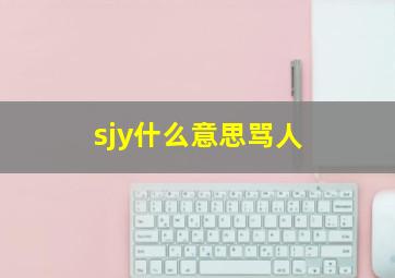 sjy什么意思骂人