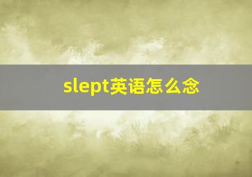 slept英语怎么念