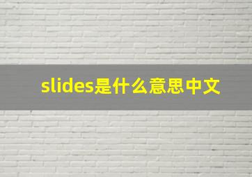 slides是什么意思中文