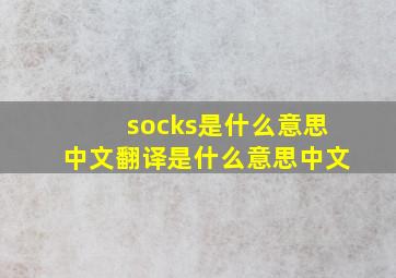 socks是什么意思中文翻译是什么意思中文