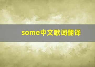 some中文歌词翻译