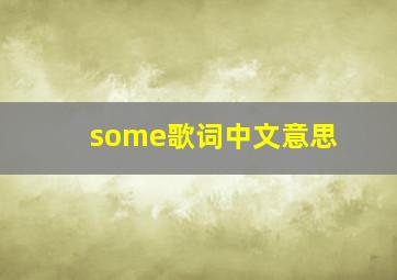 some歌词中文意思