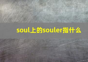 soul上的souler指什么