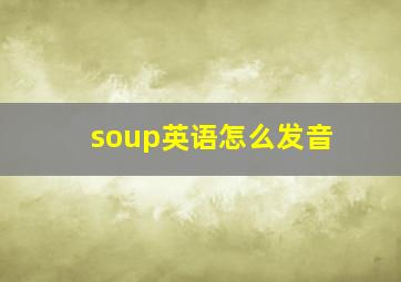 soup英语怎么发音