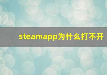 steamapp为什么打不开