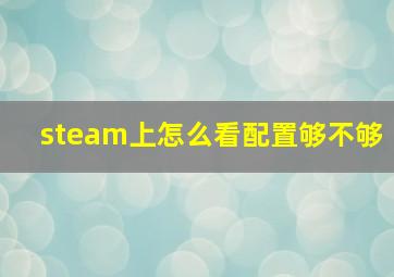 steam上怎么看配置够不够