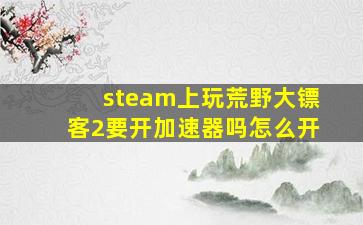 steam上玩荒野大镖客2要开加速器吗怎么开