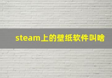 steam上的壁纸软件叫啥