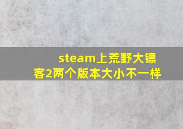 steam上荒野大镖客2两个版本大小不一样