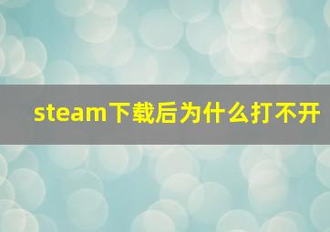 steam下载后为什么打不开