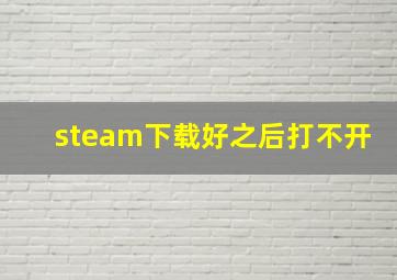 steam下载好之后打不开