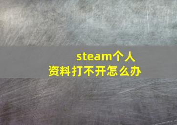 steam个人资料打不开怎么办