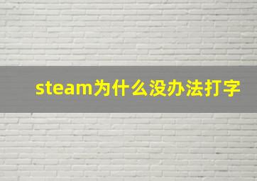 steam为什么没办法打字