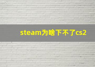 steam为啥下不了cs2