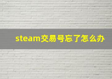 steam交易号忘了怎么办