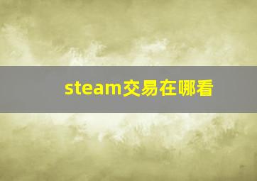 steam交易在哪看