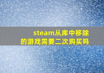 steam从库中移除的游戏需要二次购买吗