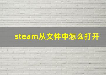 steam从文件中怎么打开