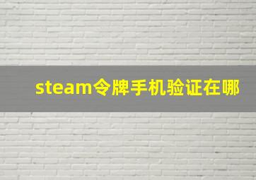 steam令牌手机验证在哪