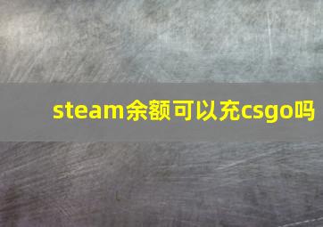 steam余额可以充csgo吗