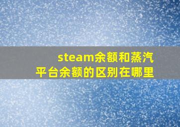 steam余额和蒸汽平台余额的区别在哪里